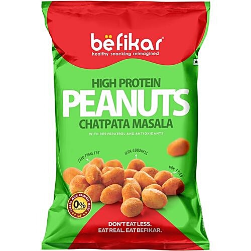 Befikar High Protein Peanuts - Chatpata Masala, 100 g  