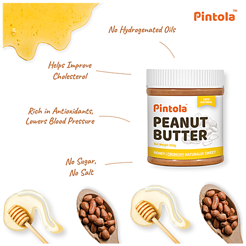 Pintola All Natural Honey Peanut Butter - Creamy, 350 g  