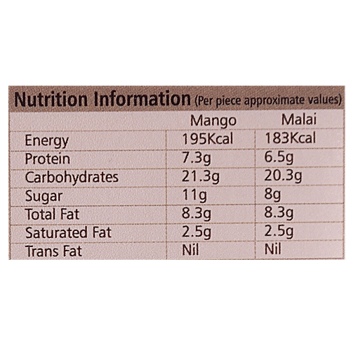 Bhavnagari Dryfruit Store Malai & Mango Barfi, 150 g  Zero Trans Fat