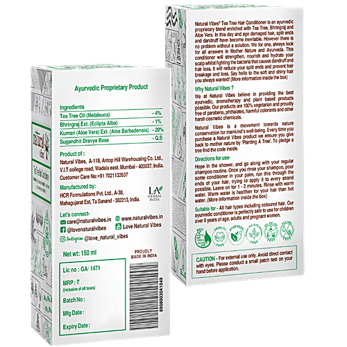 Natural Vibes Hair Conditioner - Tea Tree, Nourishes Your Scalp, 150 ml