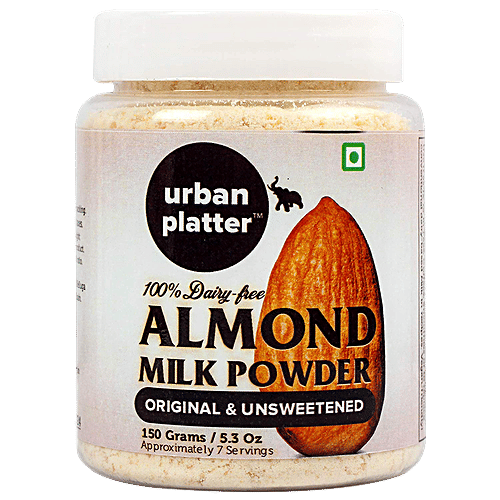 Urban Platter Almond Milk Powder - 100% Dairy-Free, Original & Unsweetened, 150 g Jar 