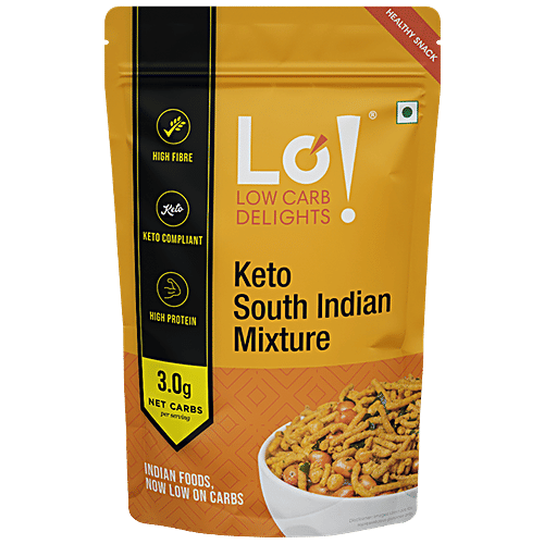 LO! Keto South Indian Mixture - High Protein & Fibre, Low Carb Healthy Snack, 200 g Pouch