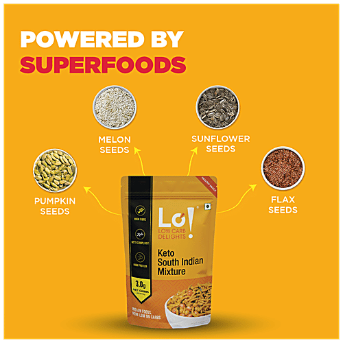 LO! Keto South Indian Mixture - High Protein & Fibre, Low Carb Healthy Snack, 200 g Pouch