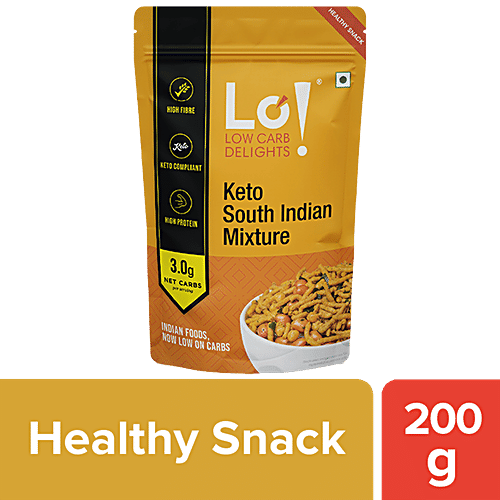 LO! Keto South Indian Mixture - High Protein & Fibre, Low Carb Healthy Snack, 200 g Pouch