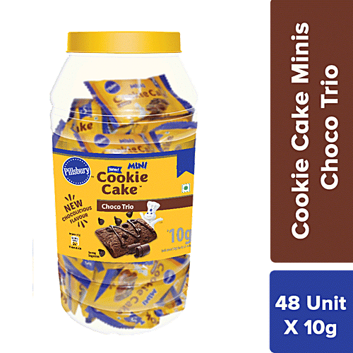 Pillsbury Choco Trio Mini Cookie Cake, 480 g 48 x 10 g each New Chocolicious Flavour