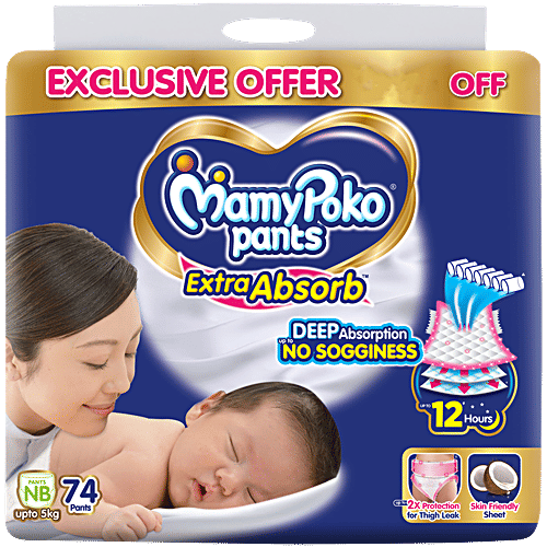 Mamypoko Pants Extra Absorb  New Born, 74 pcs  