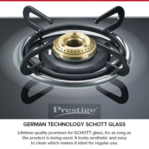 Buy Prestige Gas Stove3 Burner Royale Plus Schott Glass, Black (40177) Online at Best Price