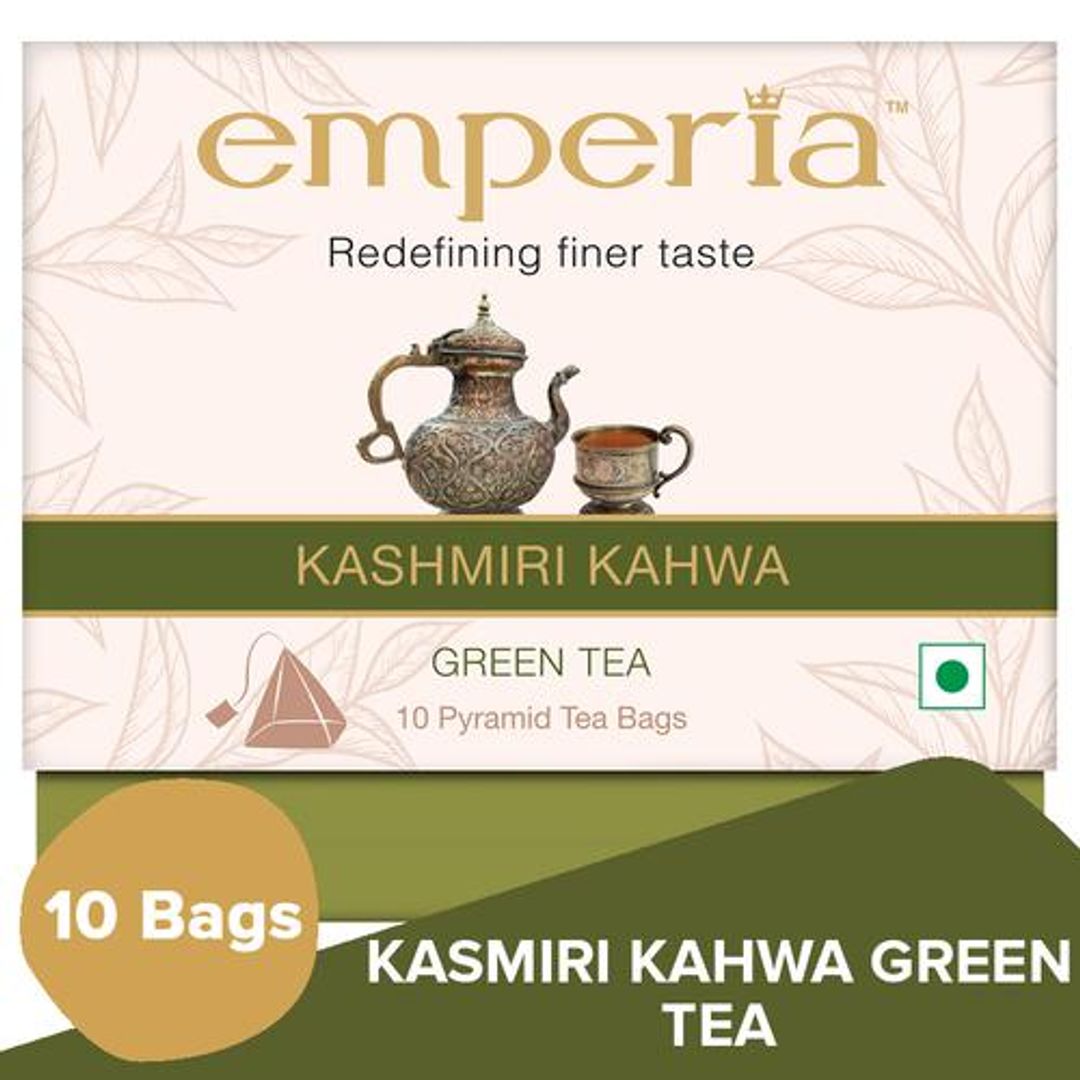 Emperia Green Tea - Kashmiri Kahwa, 20 g (10 Bags X 2 g Each)