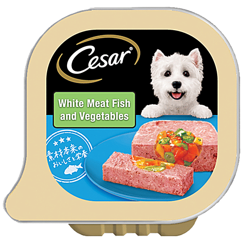 Buy Cesar Premium Adult Wet Dog Food White Meat Fish & Vegetables Online at Best Price of Rs