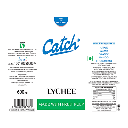 Buy Catch Lychee Juice Lychee Online at Best Price of Rs 40 bigbasket