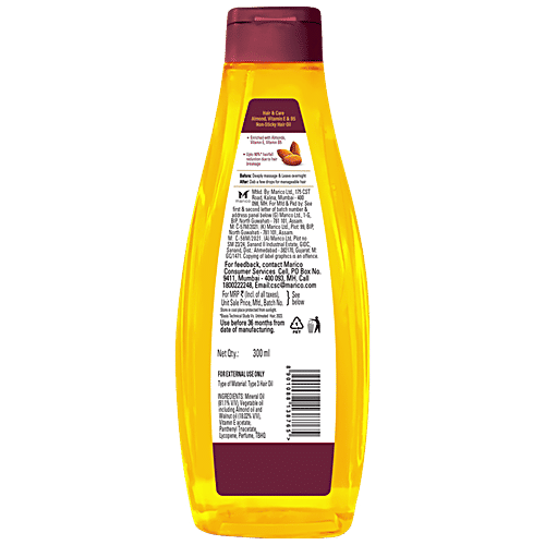 Hair & Care Non-Sticky Dry Fruit Hair Oil - For Strong & Silky Hair, Goodness of Walnut & Almond, Vitamin E & Vitamin B5, 300 ml Vitamin E & Vitamin B5