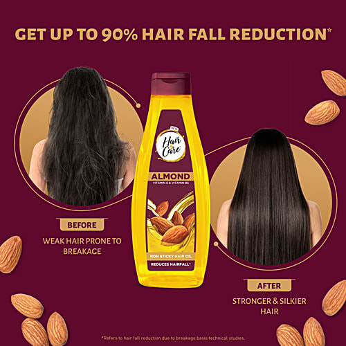 Hair & Care Non-Sticky Dry Fruit Hair Oil - For Strong & Silky Hair, Goodness of Walnut & Almond, Vitamin E & Vitamin B5, 300 ml Vitamin E & Vitamin B5