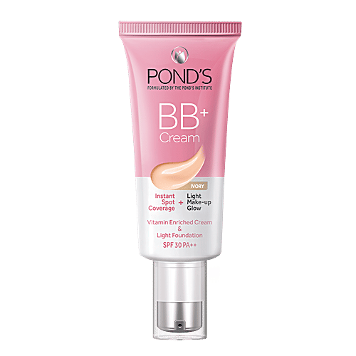 Ponds BB+ Cream - Rich In Vitamin, Instant Spot Coverage, Make-Up Glow, 30 g Light 