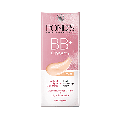 Ponds BB+ Cream - Rich In Vitamin, Instant Spot Coverage, Make-Up Glow, 30 g Light 
