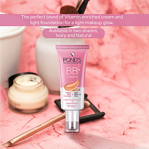 Ponds BB+ Cream - Rich In Vitamin, Instant Spot Coverage, Light Make-Up Glow, 30 g Medium 