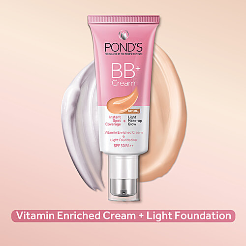 Ponds BB+ Cream - Rich In Vitamin, Instant Spot Coverage, Light Make-Up Glow, 30 g Medium 