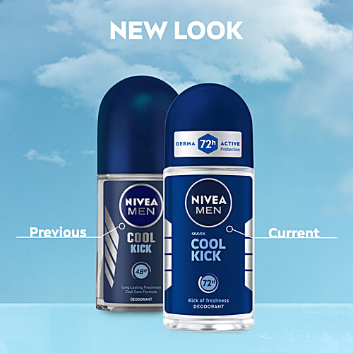 Nivea Cool Kick Deodorant Roll On - 48h Long Lasting Freshness, 50 ml  48h Long lasting Freshness