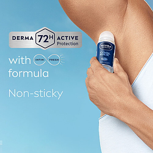 Nivea Cool Kick Deodorant Roll On - 48h Long Lasting Freshness, 50 ml  48h Long lasting Freshness