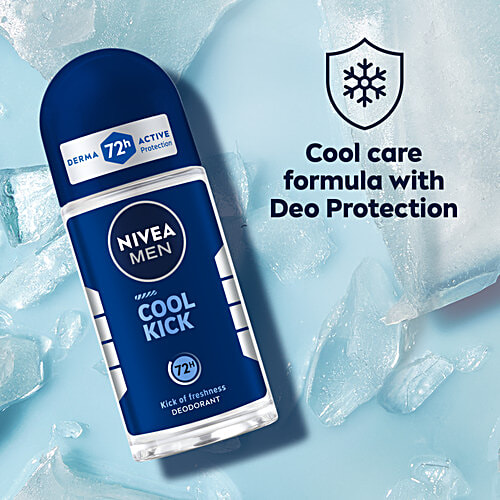 Nivea Cool Kick Deodorant Roll On - 48h Long Lasting Freshness, 50 ml  48h Long lasting Freshness