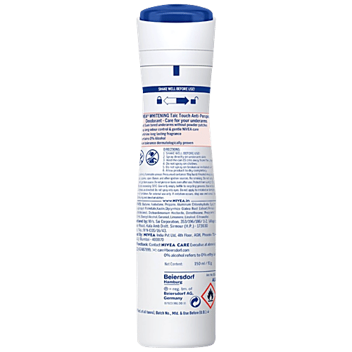 Nivea Whitening Talc Touch Deodorant, 150 ml  