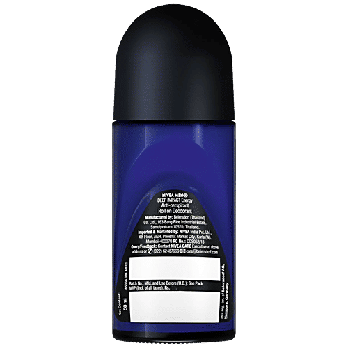 Nivea Deodorant Roll On - Deep Impact Energy, 48 H Anti-Perspirant Freshness, 50 ml  48 h Freshness, Anti Perspirant