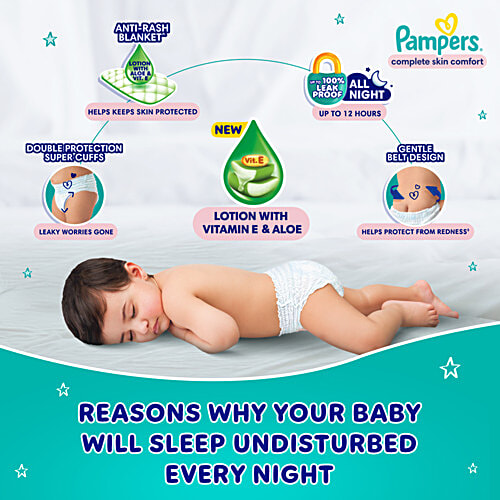 Pampers Complete Skin Comfort Diaper Pants - L, 9-14 Kg, 192 pcs Anti-Rash Blanket, Lotion With Vitamin E & Aloe Vera