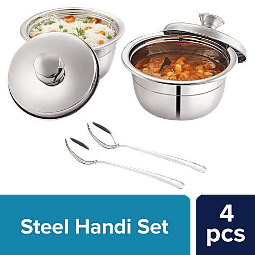 Buy bb home Serving Handi Set With Lids & 2 Serving Spoons Stainless
