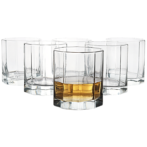 BB Home Octa Whisky/Juice Glass Tumbler, 315 ml (Set of 6) 