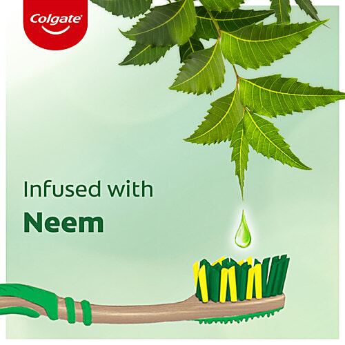 Colgate ZigZag Neem Soft Toothbrush - Medium, 3 pcs  Soft Tongue Cleaner, Zig Zag Bristle, Deep Clean Between Teeth