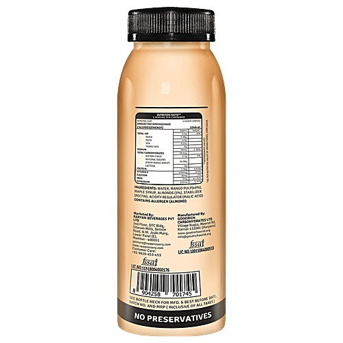 Raw Pressery Mango Almond Milk -  Lactose Free, Dairy-Free, Vegan, 200 ml  