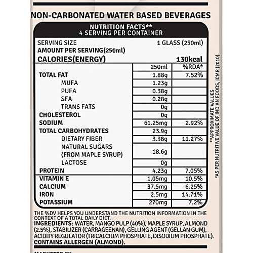 Buy Raw Pressery Almond Milk Mango, Lactose free, DairyFree, Vegan