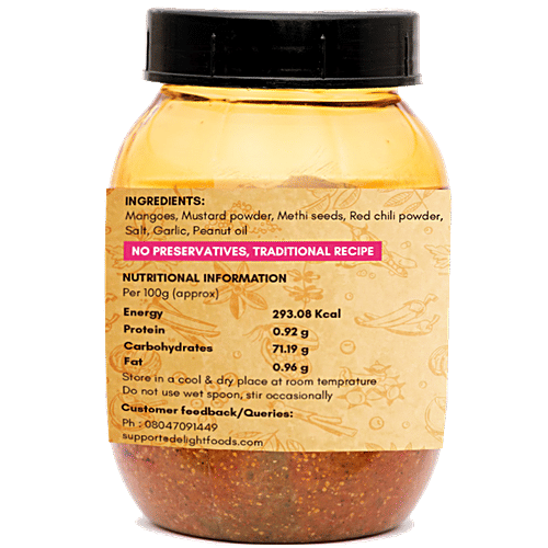 Delight Foods Andhra Special Avakaya/Mango Pickle, 250 g  