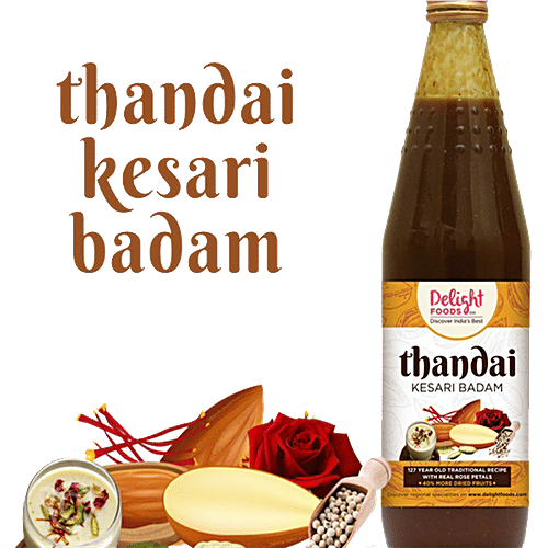 Delight Foods Thandai Kesar Badam, 750 ml  