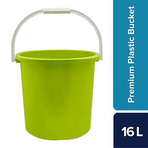 bb home Premium Plastic Bucket - Sturdy & Durable, Green, 16 L (1 pc) High Quality Plastic