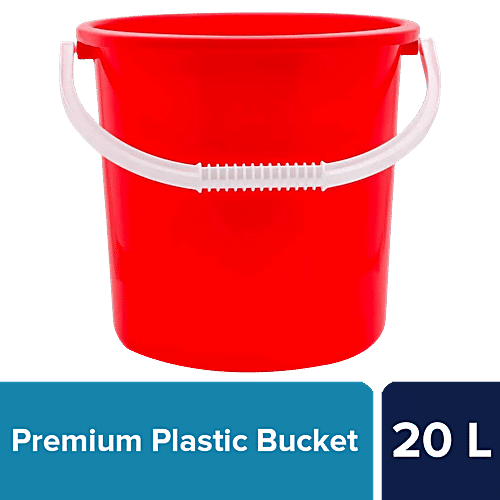 Buy BB Home Premium Plastic Bucket Sturdy & Durable, Red Online at