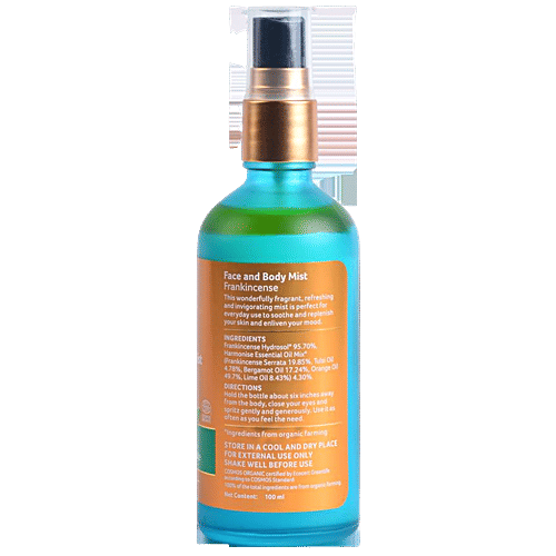 ORGANIC INDIA Face and Body Mist - Frankincense, 100 ml  