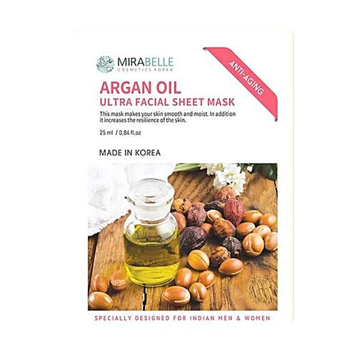 Mirabelle Argan Oil Ultra Facial Sheet Mask, 25 ml  