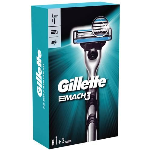Gillette Mach 3 Bladed Shaving Razor & Handle - With Lubrication Strip, Protects Skin, 3 pcs  