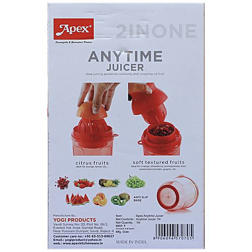 Buy Apex Anytime Juicer 2 In 1 Slow Juicing To Preserve Nutrients