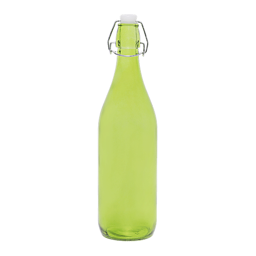 BB Home Glass Water Bottle With Round Base - Green, BB1359, 1 L  
