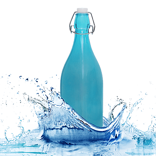 BB Home Glass Water Bottle With Square Base - Blue, BB 1360, 1 L  