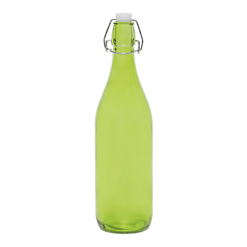 BB Home Glass Water Bottle With Square Base - Green BB 1360, 1 L  