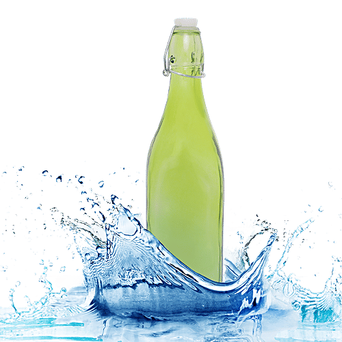BB Home Glass Water Bottle With Square Base - Green BB 1360, 1 L  