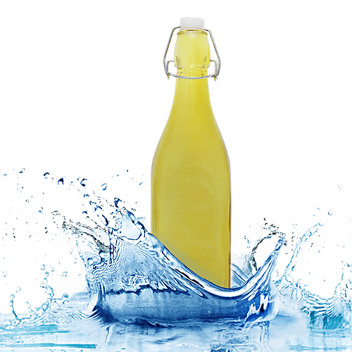 BB Home Glass Water Bottle With Square Base - Yellow, BB 1360, 1 L  