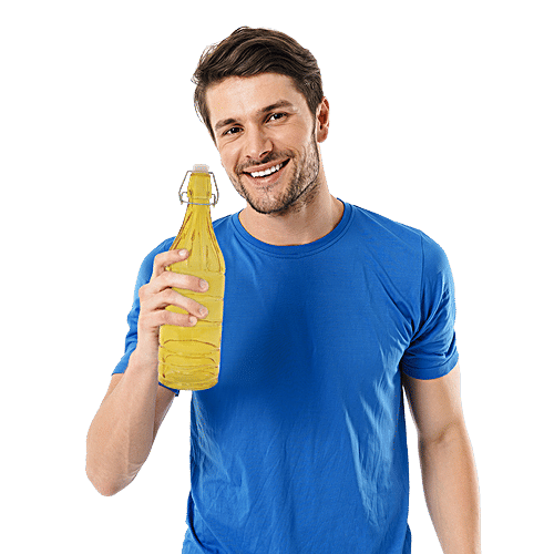 BB Home Glass Water Bottle With Round Base - Yellow, BB1361, 1 L  