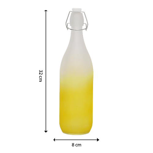 BB Home Glass Water Bottle With Dual Shade - Yellow, BB1375, 1 L  