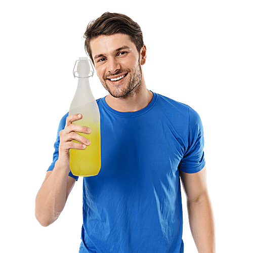 BB Home Glass Water Bottle With Dual Shade - Yellow, BB1375, 1 L  