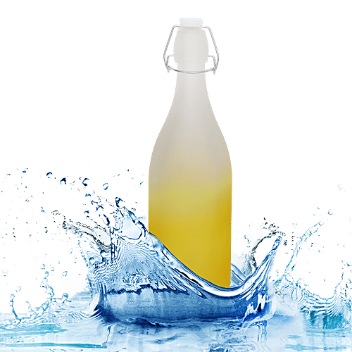 BB Home Glass Water Bottle With Dual Shade - Yellow, BB1375, 1 L  