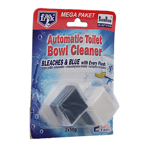 Franck Toilet Cleaner Cube Block - Twin Colour, Assorted, 50 g (Pack of 2) Bleaches & Blue with Every Flush