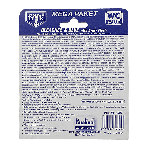 Franck Toilet Cleaner Cube Block - Twin Colour, Assorted, 50 g (Pack of 2) Bleaches & Blue with Every Flush